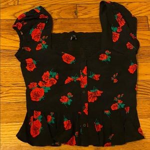Zara Rose Print Top